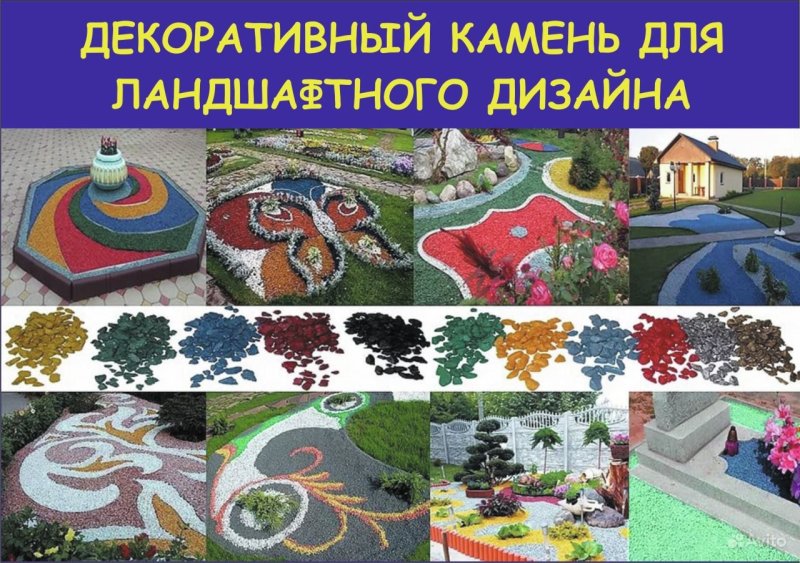 Цветной щебень для ландшафтного дизайна