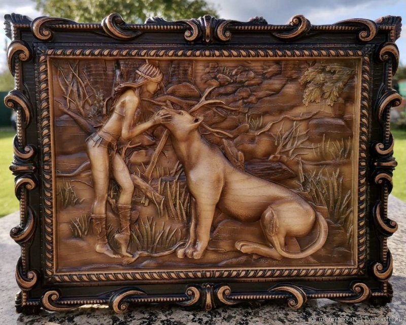 Резные картины из дерева