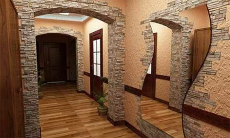 Отделка арки искусственным камнем