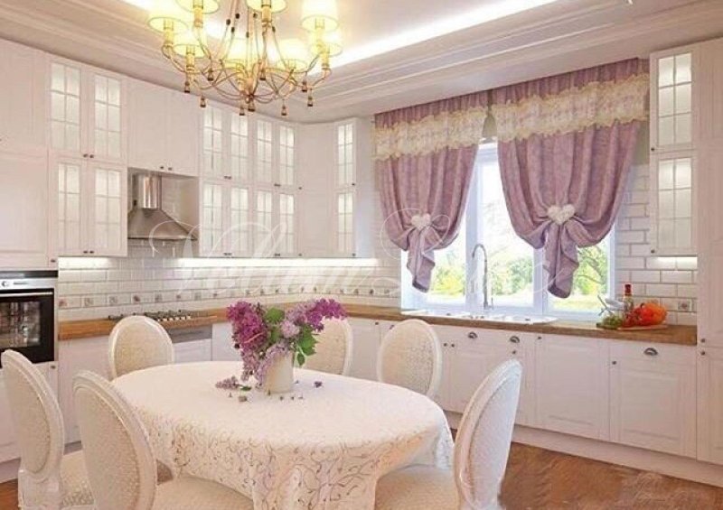 Шторы на кухню классика