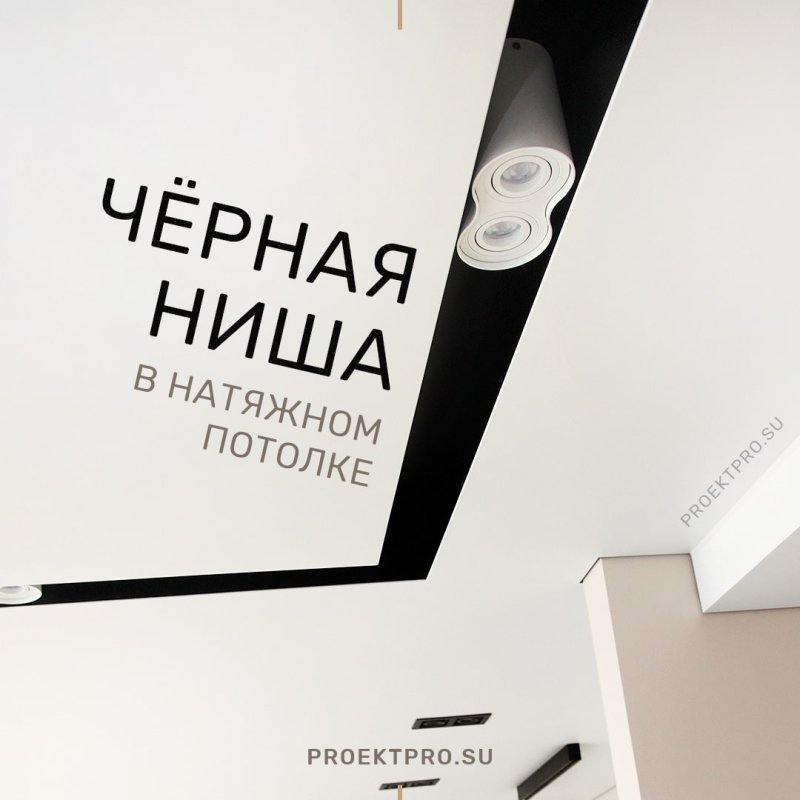 Натяжной потолок черный