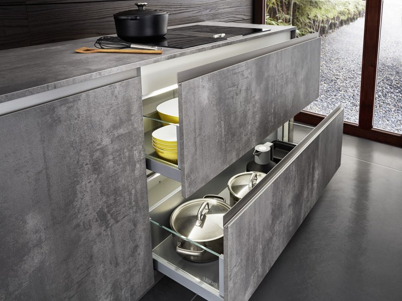 Кухня leicht concrete бетон
