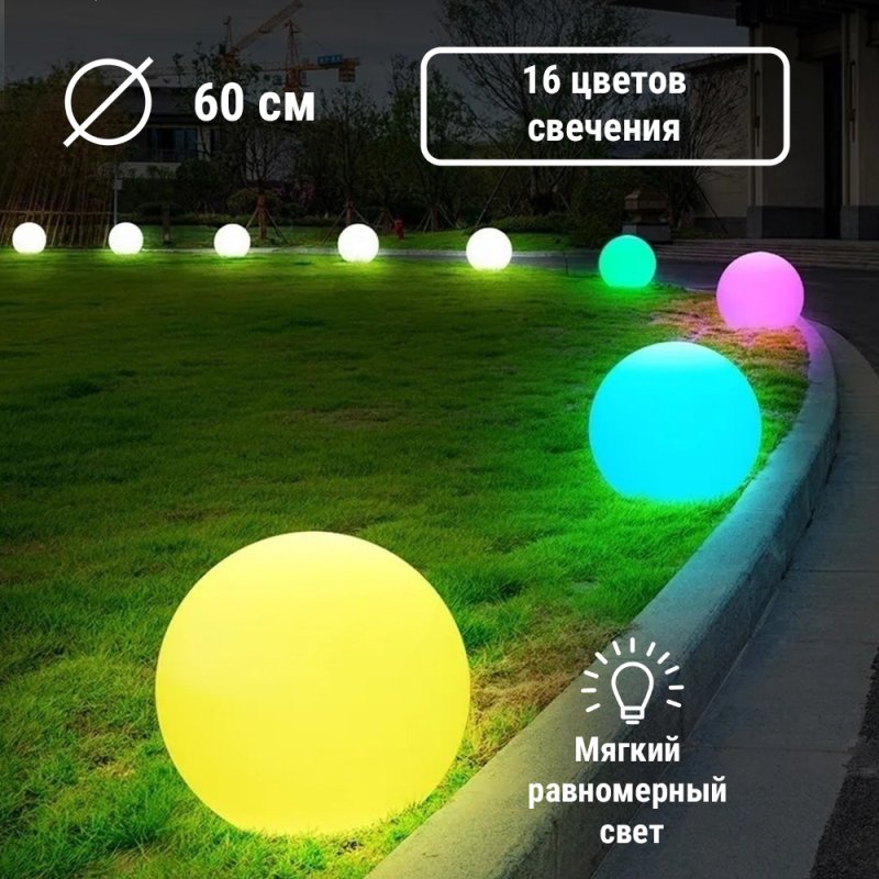 Светильник шар ргб