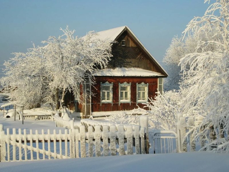Тульская деревня зимой