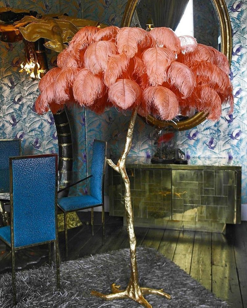 Торшер страусиные перья feather lamp a modern