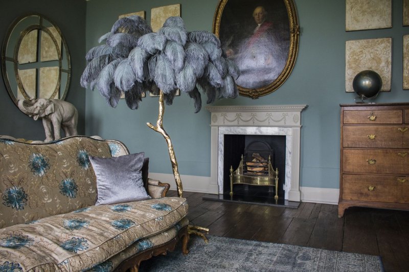 Торшер страусиные перья feather lamp a modern grand tour