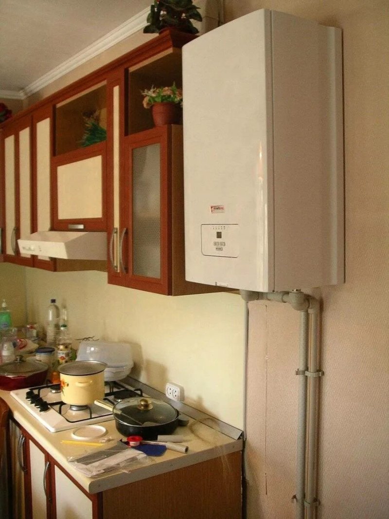 Кухни с газовым котлом на стене дизайн