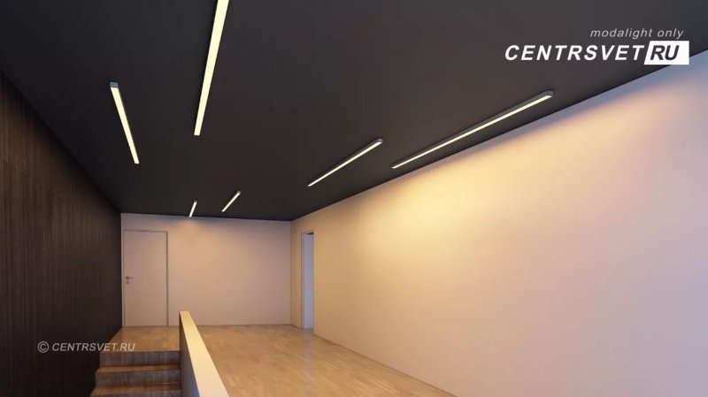 Встраиваемый led линейный светильник в рокфон
