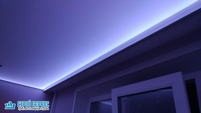 Подсветка потолка светодиодной лентой