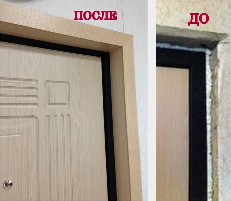 Отделка откоса входной двери