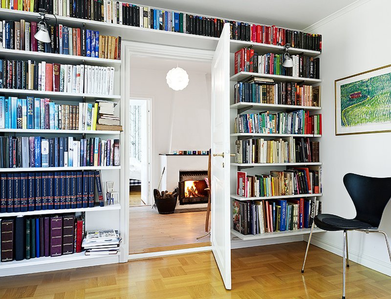 Книжные стеллажи в интерьере