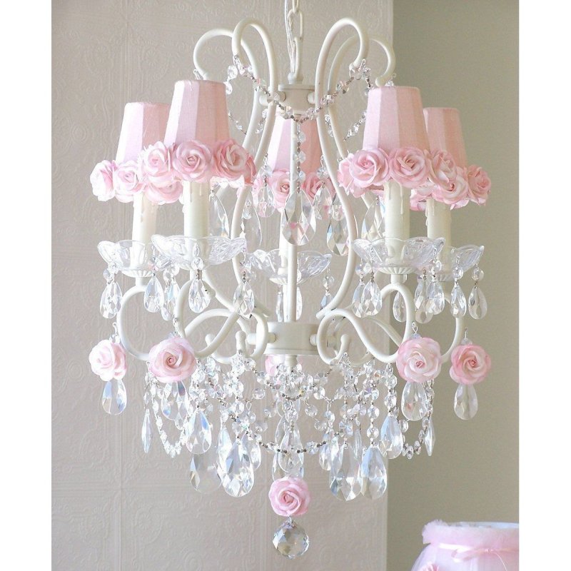 Люстра pink chandeliers shabby chic lighting