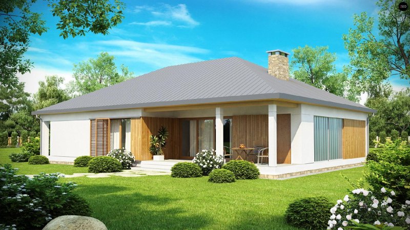 Z 500 проекты одноэтажных домов с террасой