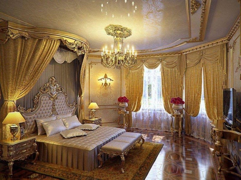 Королевский стиль спальни стиль рококо