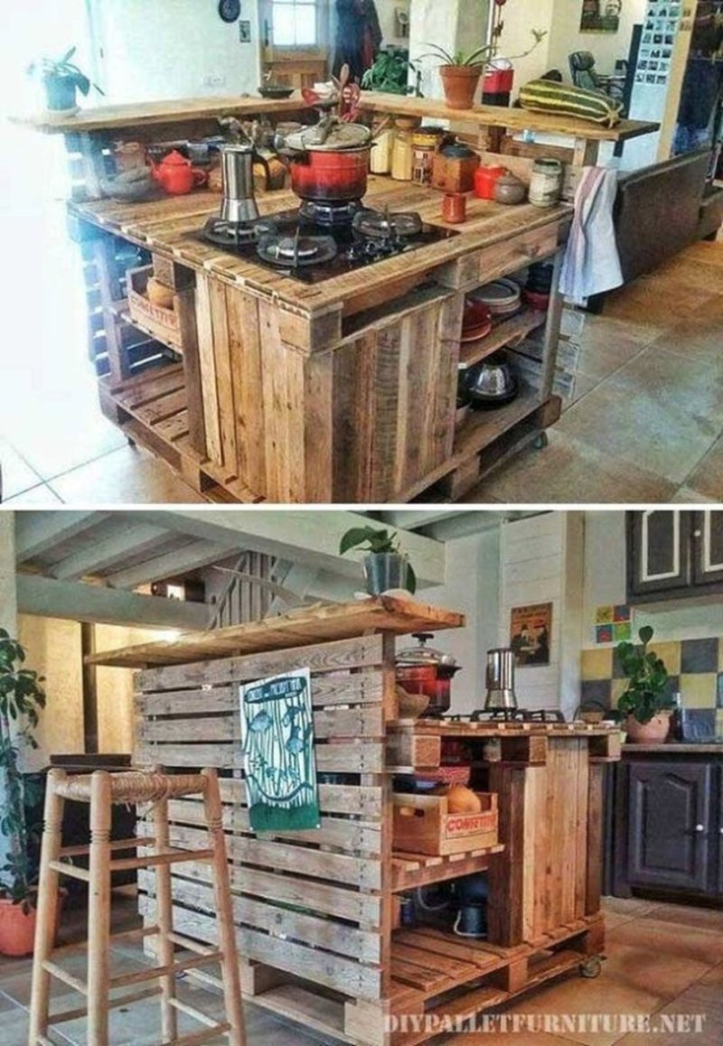 Кухонный остров из палетт