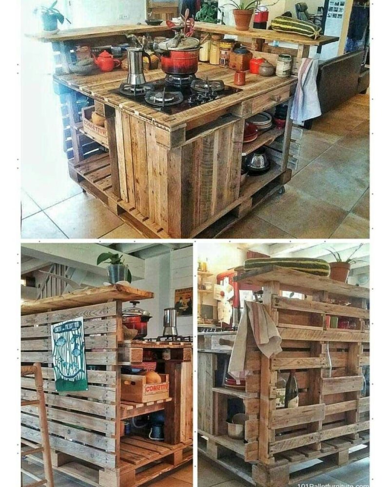 Кухонный остров из палетт