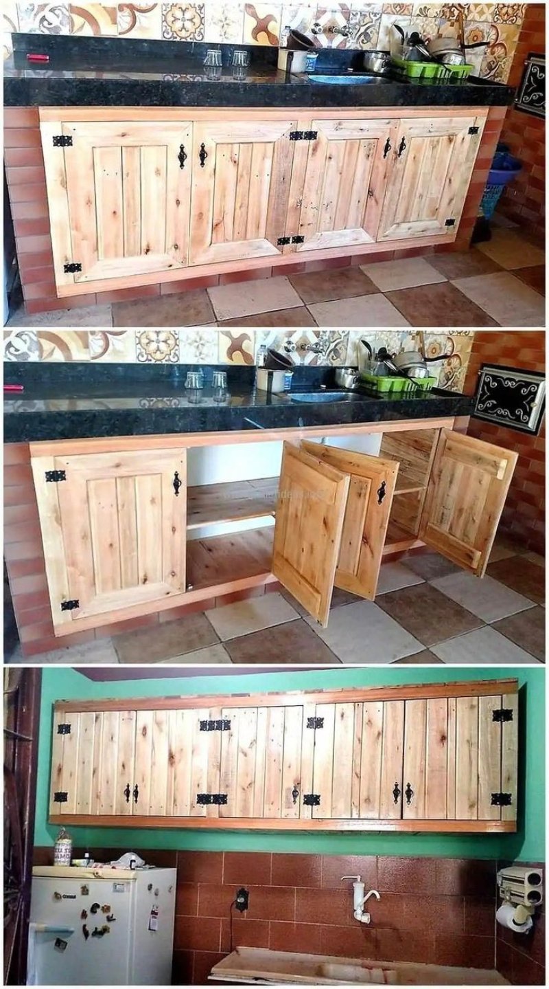 Кухонная мебель из паллет