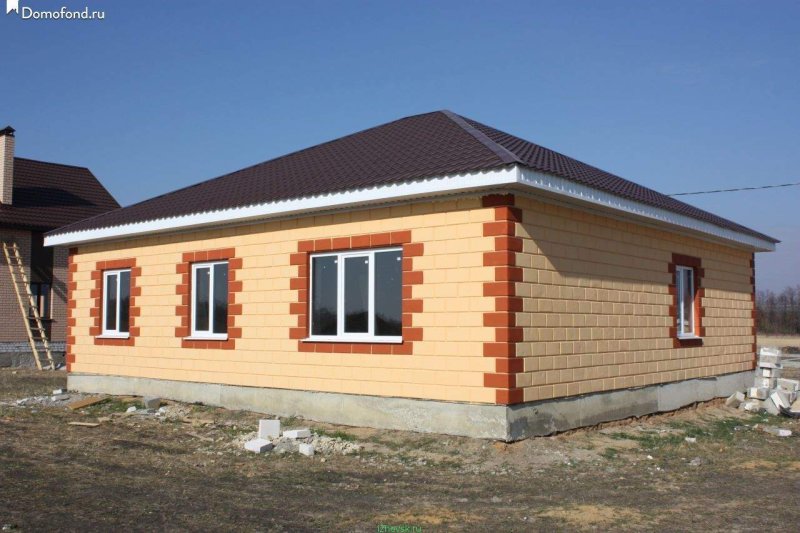 Одноэтажный дом из теплоблока