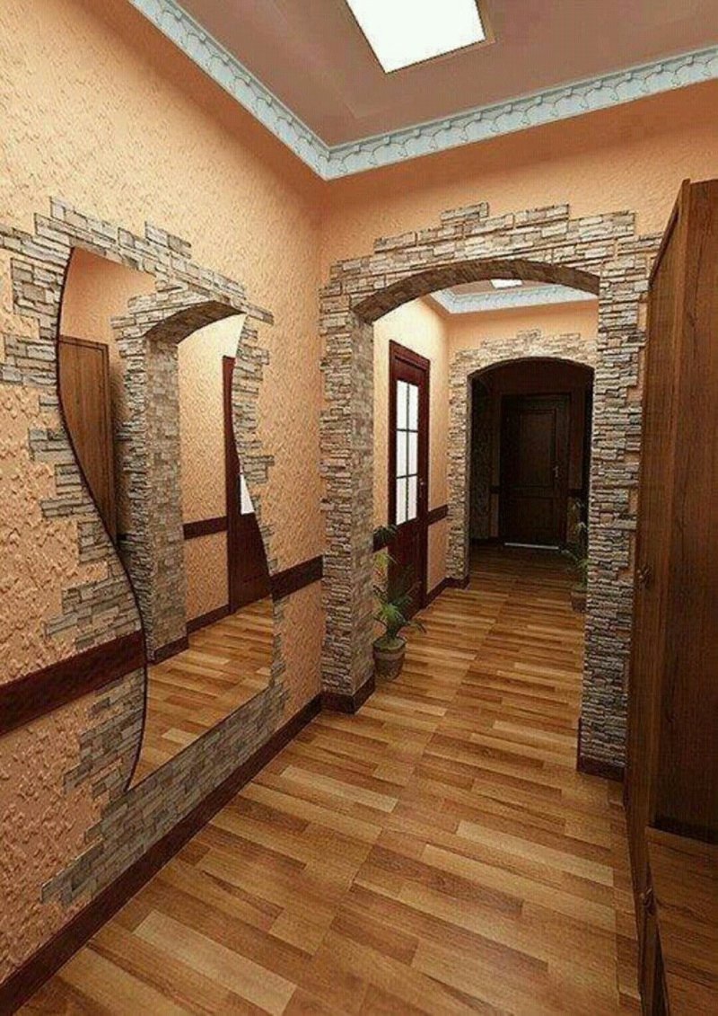 Отделка арки декоративным камнем