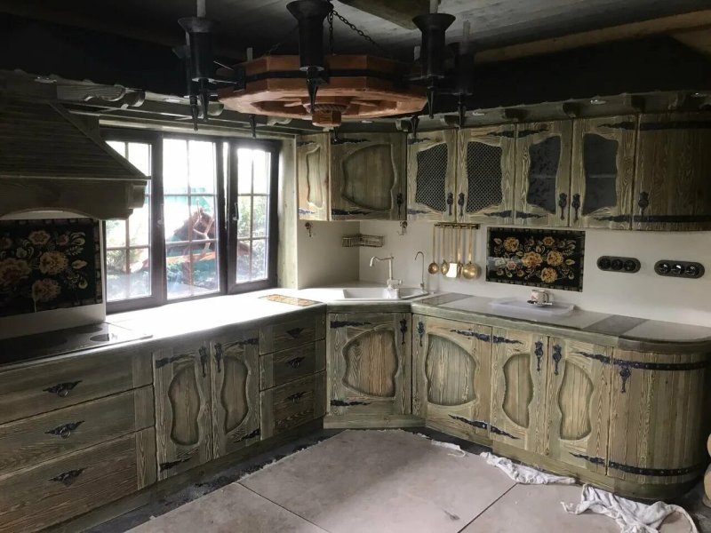 Деревянные кухни под старину