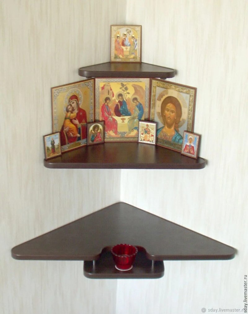 Угловая полка для икон