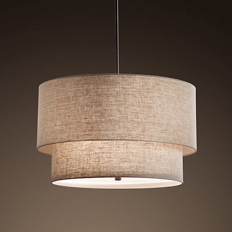 Люстра rh two-tier round shade linen