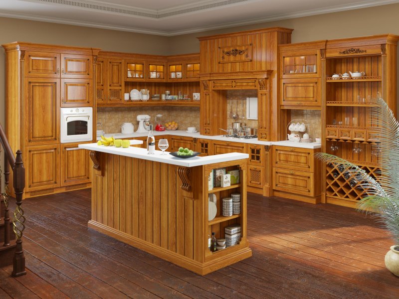 Кухни из натурального дерева