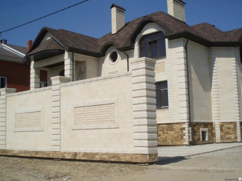 Забор каменный дагестанский камень