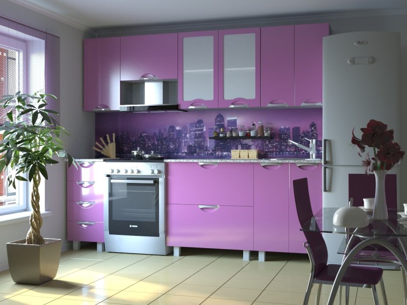 Кухня сиреневая