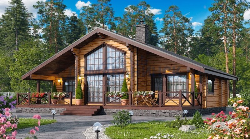 Дом из клееного бруса проект м326