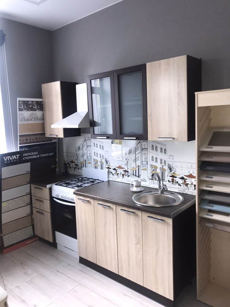 Модульная кухня брауни дуб сонома