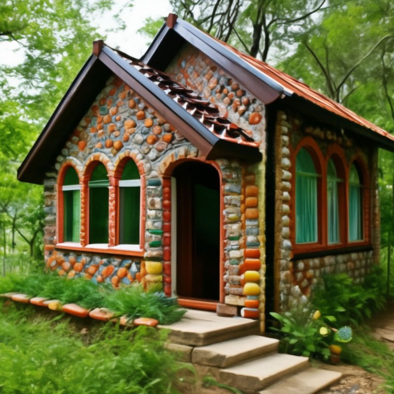Дом из чурбаков и глины