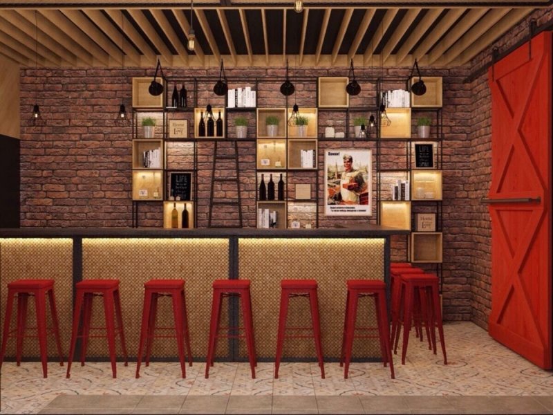 Барная стойка loft кафе