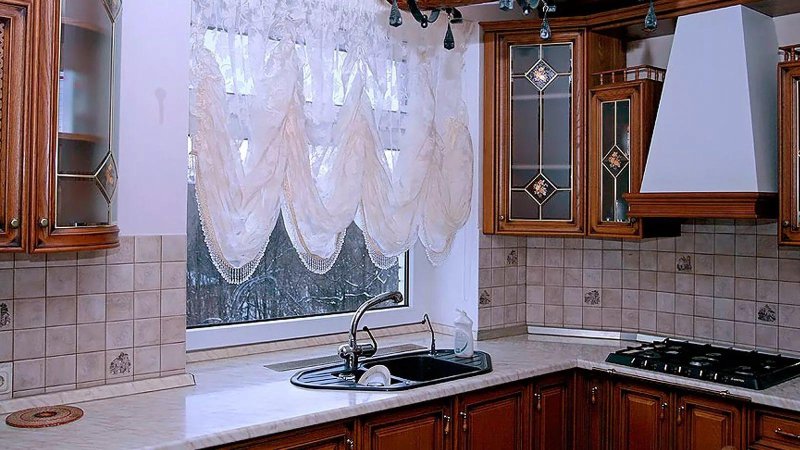 Французская штора на кухню