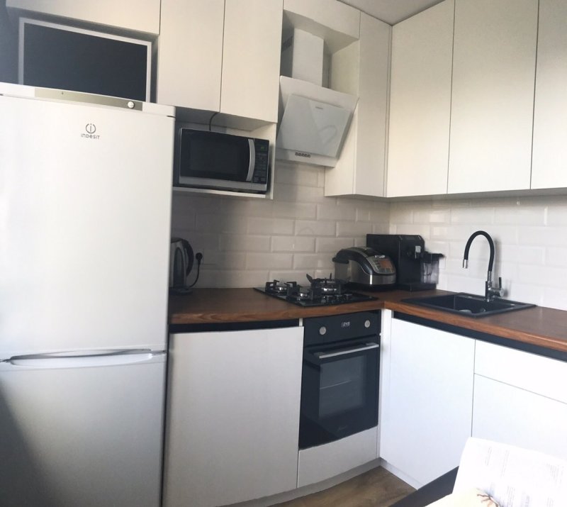 Кухня 8 кв метров дизайн с холодильником и газовой плитой
