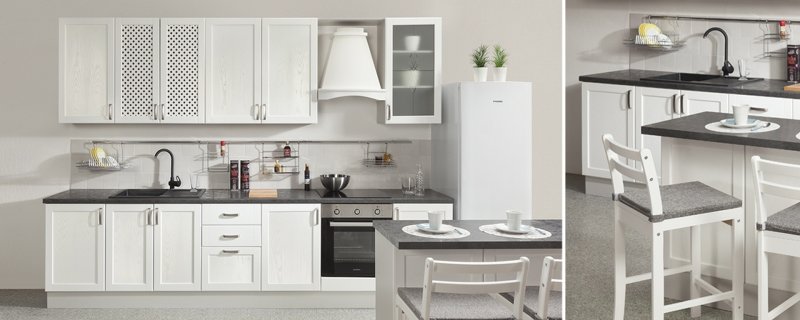 Белая кухня неоклассика икеа