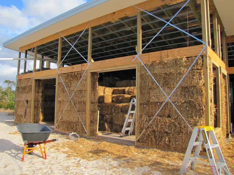 Straw bale construction