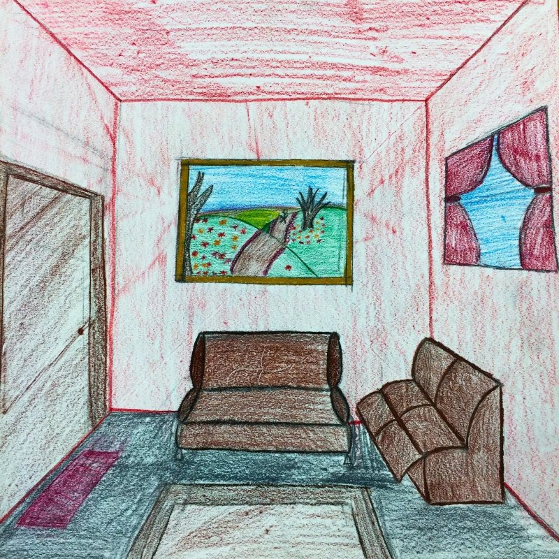 Рисунок интерьер комнаты