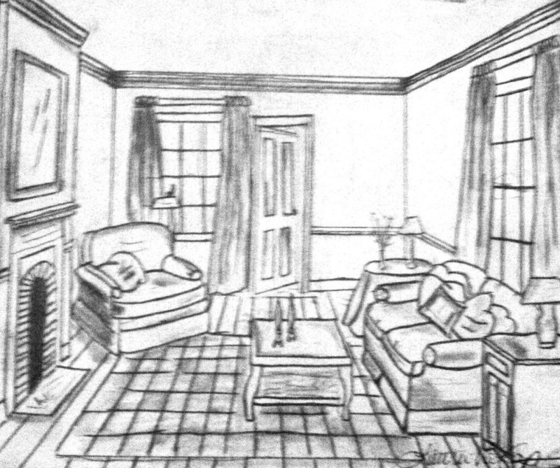 Рисунок интерьер комнаты