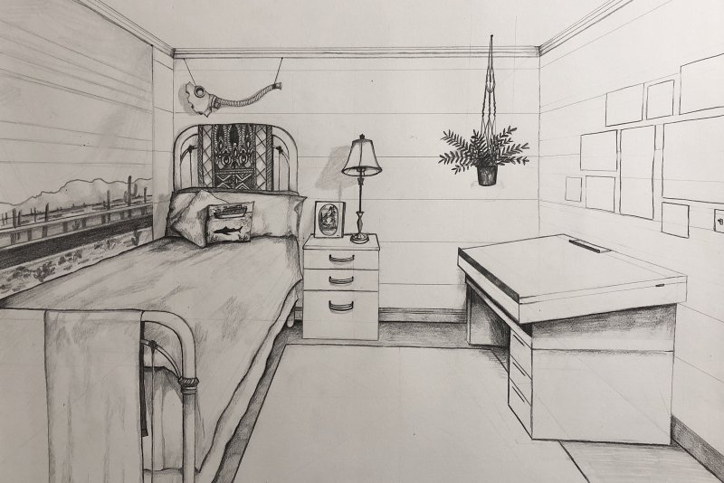 Рисование интерьера комнаты