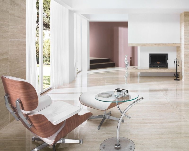 Travertine silver interior