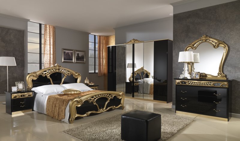 Спальня barocco black gold