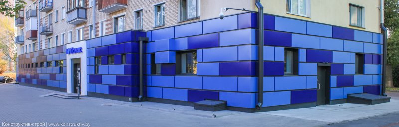 Вентилируемый фасад из металлокассет