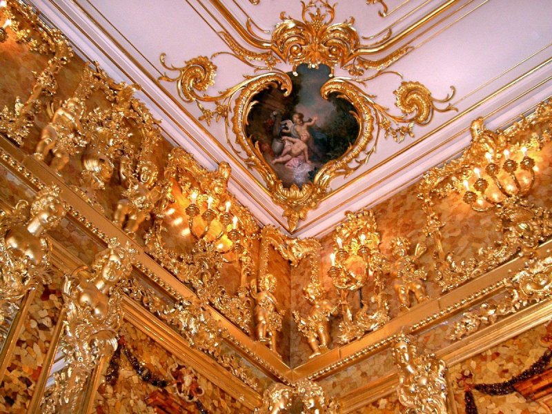Екатерининский дворец в царском селе янтарная комната