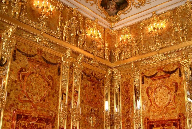 Екатерининский дворец в царском селе янтарная комната