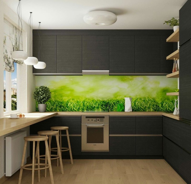 Кухня маленькая экостиль