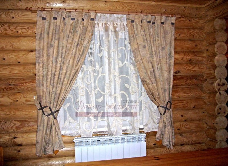 Шторы для дачи в деревянном доме короткие