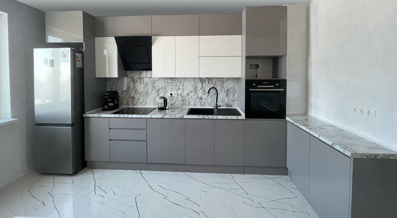 Кухни серо белые дизайн
