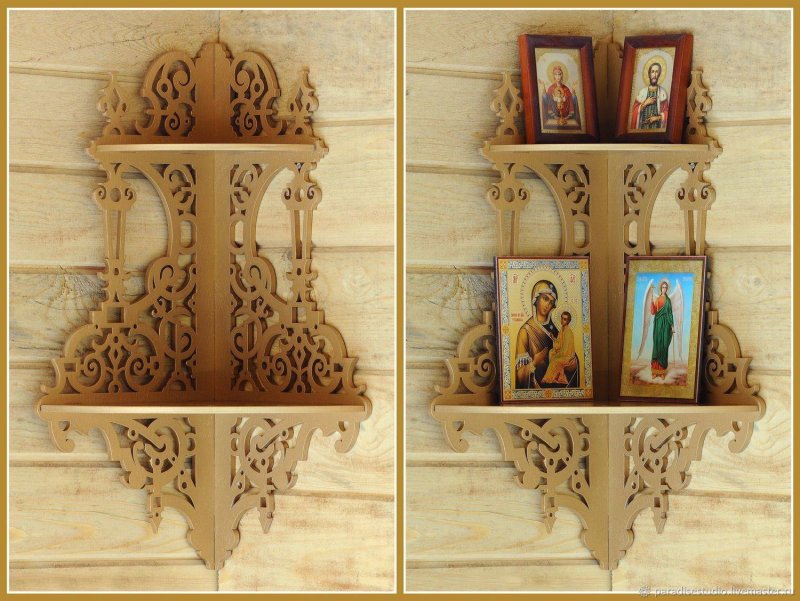 Полка угловая для икон