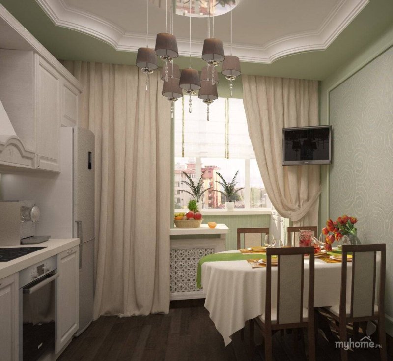 Кухня совмещенная с балконом